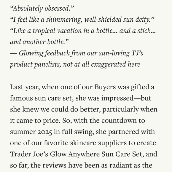 ONLY 1! Trader Joe’s Glow Anywhere Body Sun Care Set ☀️👙 NEW IN BOX - Picture 2 of 4